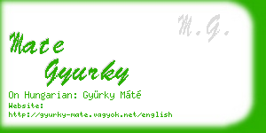mate gyurky business card