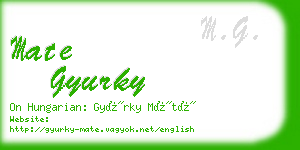 mate gyurky business card